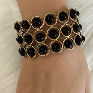ONYX Gold Tone Bracelet